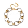 Two Tone 304 Stainless Steel Link Chain Bracelets for Women SA-CBA7B26-05GP-02-4