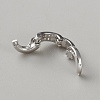925 Sterling Silver Micro Pave Clear Clear Cubic Zirconia Twister Clasps STER-WH0008-81D-P-2