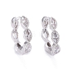 Brass Micro Pave Cubic Zirconia Huggie Hoop Earrings LS-EJEW-K083-34P-B-1