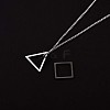 304 Stainless Steel Triangle & Rhombus Pendant Necklace with Box Chains JN1045B-5