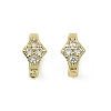 Brass Micro Pave Clear Cubic Zirconia Fold Over Clasps LS-KK-C107-11G-1