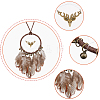 SUPERFINDINGS Woven Net/Web with Feather Pendant Decoration HJEW-FH0001-32-4
