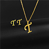 Golden Stainless Steel Initial Letter Jewelry Set IT6493-3-1