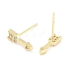 Brass Micro Pave Clear Cubic Zirconia Studs Earring EJEW-S217-G23-2