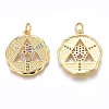 Brass Micro Pave Colorful Cubic Zirconia Pendants ZIRC-Z008-17G-2