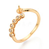 Brass Micro Pave Cubic Zirconia Cup Peg Ring Settings KK-N274-14G-1
