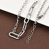 304 Stainless Steel Paperclip Chain Twisted Chain Cable Chain Necklaces for Women Men NJEW-A053-01P-2