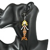 Copper Wire with Glass Beads Dangle Earrings EJEW-MZ00816-02-5
