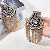 2Pcs Fashion Iron Chain Tassel Epaulettes AJEW-FH0003-80-3