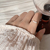 304 Stainless Steel with Natural Baroque Pearl Rondelle Beaded Finger Rings FS-WG39983-01-2