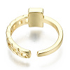 Brass Enamel Cuff Rings RJEW-T016-09G-NF-3