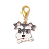 Dog Alloy Enamel Pendant Decorations HJEW-JM02659-4