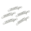 SHEGRACE Brass Micro Pave Clear Cubic Zirconia Connector Charms XGRQ3D373-494P-1