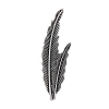 Feather Shape Alloy Brooches for Backpack Clothes PW-WG64635-02-1