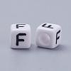 Letter F Acrylic Cube Beads X-PL37C9308-F-2