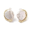 Natural Pearl Ear Studs EJEW-P256-53G-2