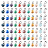 110Pcs 11 Styles Electroplate Round Glass Bead Charms PALLOY-TAC0307-3
