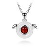 Flat Round with Wings Shape 925 Sterling Silver Pendants STER-BB57667-1