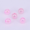 Electroplate Crackle Acrylic Beads CCG-WH0001-8mm-03-1