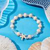 Synthetic Turquoise & Wood & Glass Beaded Stretch Bracelets for Boys Girls BJEW-JB11129-02-2