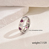 Brass Micro Pave Cubic Zirconia Rings for Women AJ0681-3-2