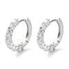 Brass Micro Pave Clear Cubic Zirconia Hoop Earrings EJEW-C121-03P-1