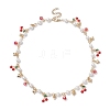 Glass Beads & Pearl Beaded Bib Necklaces NJEW-JN04633-2