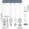 Wing & Flat Round Alloy & Brass Doctoral Cap Graduation Hanging Pendants HJEW-SP00002-2