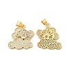 Rack Plating Brass Micro Pave Cubic Zirconia Pendants KK-B068-05G-2