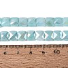 Electroplate Crackle Imitation Jade Glass Beads Strands EGLA-Q135-02A-A03-4