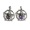 Natural Amethyst Pendants G-P547-05AS-06-1