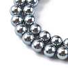 UV Plating Pearlized Glass Pearl Beads Strands GLAA-F128-01A-T23-3