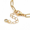 Titanium Steel Link Bracelets & Brass Paperclip Chain Bracelets Sets BJEW-JB06181-8