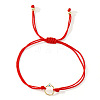 Brass Ring Evil Eye Bead Braided Bracelets EA2094-2-2