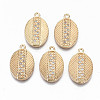 Brass Micro Pave Cubic Zirconia Pendants X-KK-S359-072-RS-1