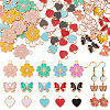 CHGCRAFT 90Pcs 3 Style Light Gold Alloy Enamel Pendants ENAM-CA0001-23-1