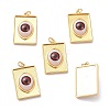 Brass Resin Pendants KK-P204-18G-2