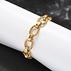 304 Stainless Steel Oval Link Chain Bracelets for Women BJEW-R021-09G-1