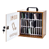 Rectangle Wood & Iron Desktop Mobile Phone Storage Boxes AJEW-UN0005-43-1