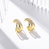 Rack Plating Brass Micro Pave Clear Cubic Zirconia Cuff Earrings EJEW-H147-02G-1