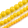 Opaque Solid Color Glass Beads Strands GLAA-T032-P8mm-08-4