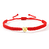 304 Stainless Steel Heart with Letter Bead Braided Bead Bracelets OO6447-13-1