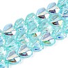Electroplate Transparent Glass Beads Strands X-EGLA-N056-01A-03-1