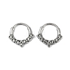 Horse Eye 316 Surgical Stainless Steel Clear Cubic Zirconia Hoop Earrings EJEW-G416-38AS-4