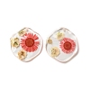Inner Dried Flower Transparent Resin Pendants RESI-A043-04B-1