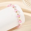 Handmade Nepalese Lampwork Cube and Natural Pearl Beaded Bracelets BJEW-JB14481-2