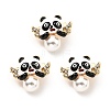 Panda with Wings Enamel Pin with ABS Pearl Beaded JEWB-I019-18G-2