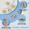 6Pcs Alloy Rhinestone 1-Hole Shank Buttons BUTT-FG0001-42C-4
