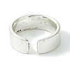 Word Keep Smile Alloy Open Cuff Ring RJEW-K275-10AS-3