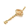 Brass Micro Pave Cubic Zirconia Big Pendants X1-KK-B147-04G-10-2
